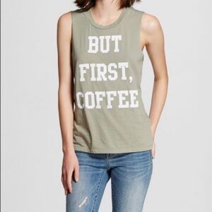 Fifth Sun xsmall But First Coffee burnout tank
